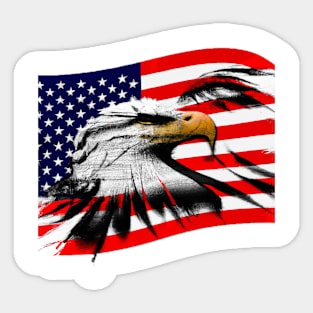 Patriotic Eagle American Flag Sticker
